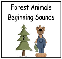 Forest Animals Beginning Sounds File Folder Game
