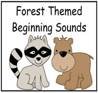 Forest Themed Beginning Sounds File Folder Game