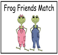 Frog Friends Match File Folder Game