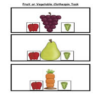 Fruit or Vegetable Clothespin Task