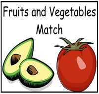 Fruits and Vegetables Match File Folder Game