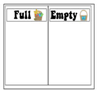 Full or Empty Easter Basket Sort Cookie Sheet Activity