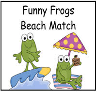 Funny Frogs Beach Match File Folder Game