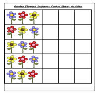 Garden Flowers Sequence Sort Cookie Sheet Activity