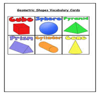 Geometric Shapes Vocabulary Cards