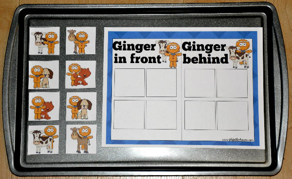 Gingerbread Man: In Front/ Behind Sort Cookie Sheet Acti