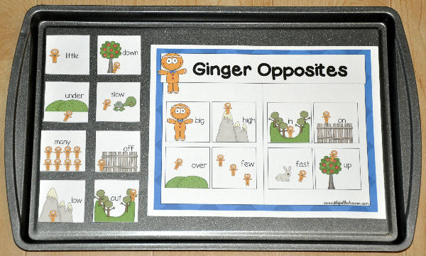 Gingerbread Man Opposites Cookie Sheet Activity