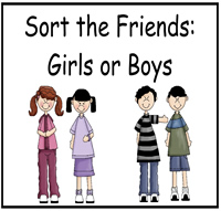 Friends: Girls and Boys File Folder Game