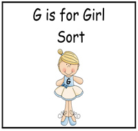 G is for Girl File Folder Game