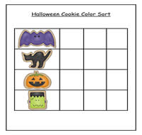Halloween Cookie Color Sort Cookie Sheet Activity