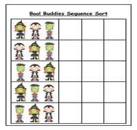 Boo! Buddies Sequence Sort Cookie Sheet Activity