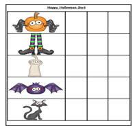 Happy Halloween Sort Cookie Sheet Activity