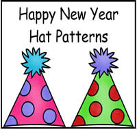 Happy New Year Hat Patterns File Folder Game