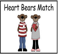 Heart-Bears Match File Folder Game