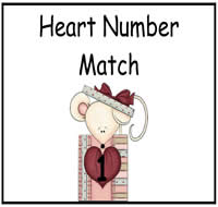 Heart Number Match File Folder Game