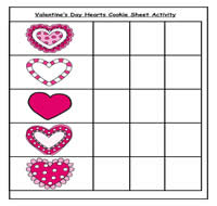 Valentine\'s Day Hearts Sort Cookie Sheet Activity