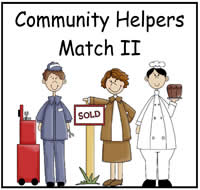 Community Helpers Match II File Folder Game