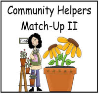 Community Helpers Match-up II File Folder Game