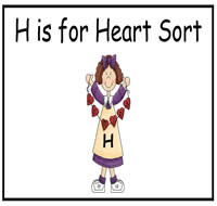 H is for Heart Sort File Folder Game