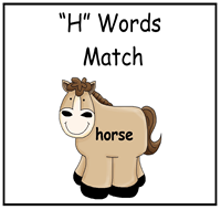 H Words Match File Folder Game