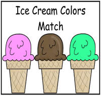 Ice Cream Color Match File Folder Game