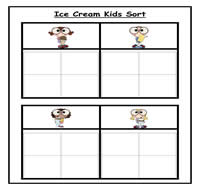 Ice Cream Kids Sorting Task