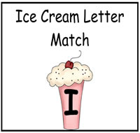 Ice Cream Letter Match File Folder Game