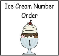 Order the Ice Cream Numbers File Folder Game