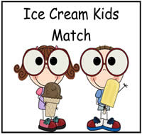 Ice Cream Kids Match File Folder Game