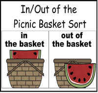Picnic In/Out of the Basket File Folder Game