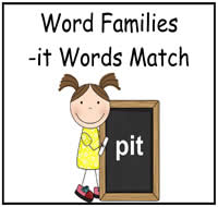 IT Words Match File Folder Game