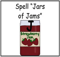 Spell \"Jars of Jam\" File Folder Game