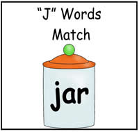 J Words Match File Folder Game