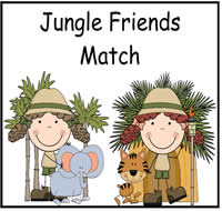 Jungle Friends Match File Folder Game