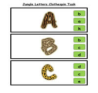 Jungle Letters Clothespin Task