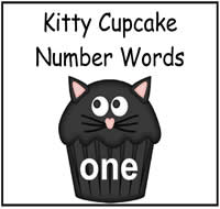 Kitty Cupcake Number Words Match File Folder Game