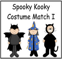 Spooky Kooky Costume Match I File Folder Game
