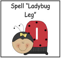 Spell \"Ladybug Leg\" File Folder Game