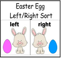 Easter Egg Left/Right Sort File Folder Game