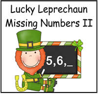 Lucky Leprechaun: Missing Numbers II File Folder Game