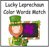 Lucky Leprechaun Color Words File Folder Game