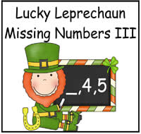 Lucky Leprechauns Missing Numbers III File Folder Game