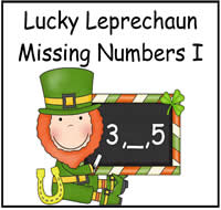Lucky Leprechauns Missing Numbers III File Folder Game