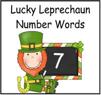 Lucky Leprechaun Number Words File Folder Game