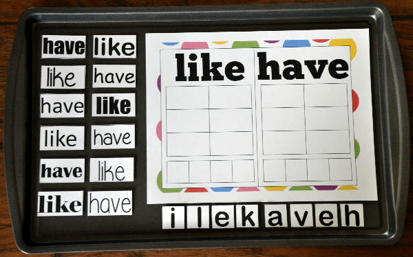 \"Like/Have\"--Sort It! Spell It! Cookie Sheet Activity