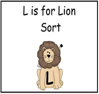 L is for Lion File Folder Game