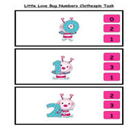 Little Love Bug\'s Number Match Clothespin Task