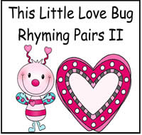 This Little Love Bug Rhyming Pairs II File Folder Game