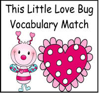 This Little Love Bug Vocabulary Match File Folder Game