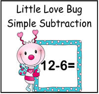 Little Love Bug\'s Simple Subtraction File Folder Game